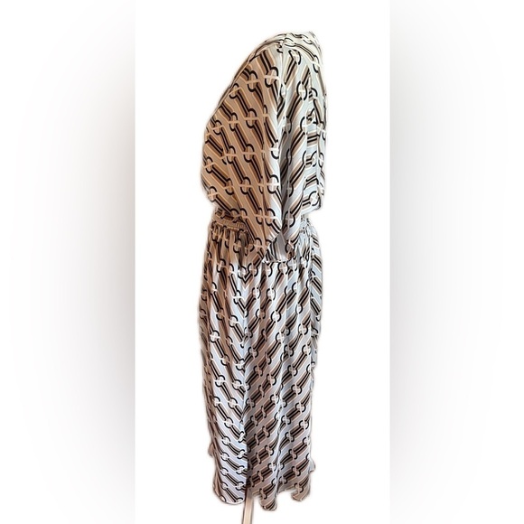 Ann Taylor Dress Size Medium Maxi Dress Blue and Tan - Picture 4 of 7